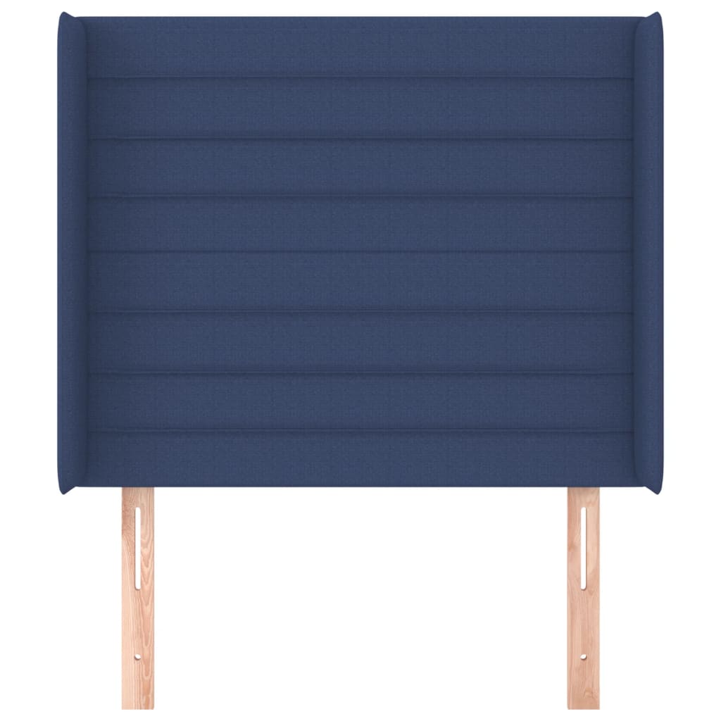 Cabeceira de cama c/ abas tecido 93x16x118/128 cm azul