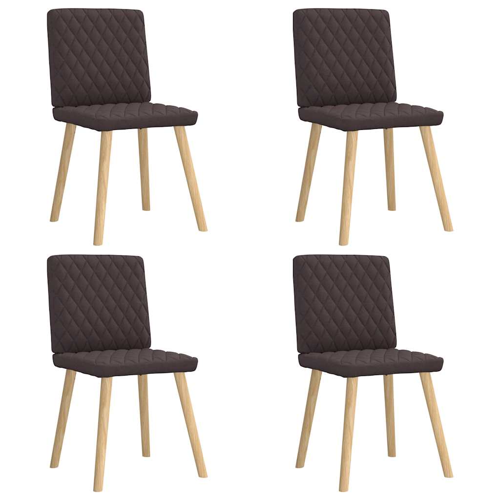 Cadeiras de jantar 4 pcs tecido castanho-escuro