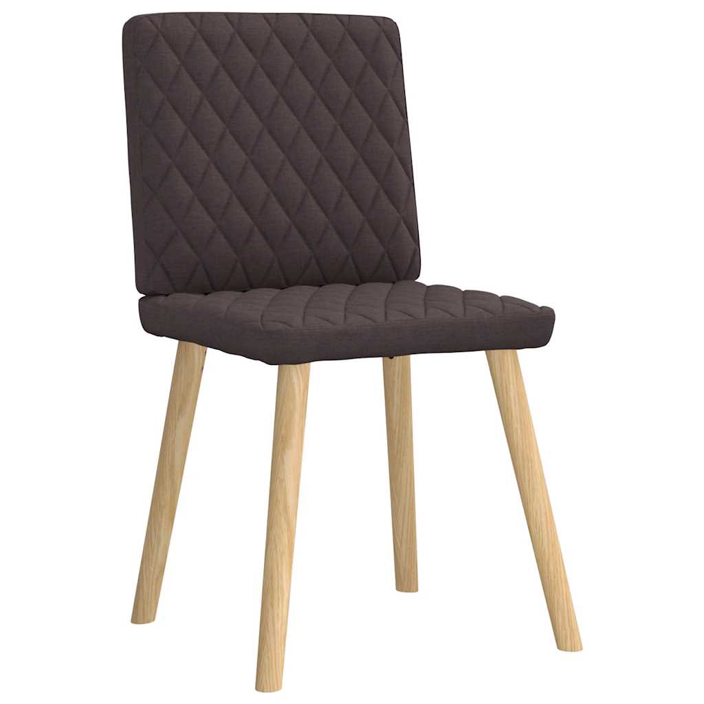Cadeiras de jantar 4 pcs tecido castanho-escuro