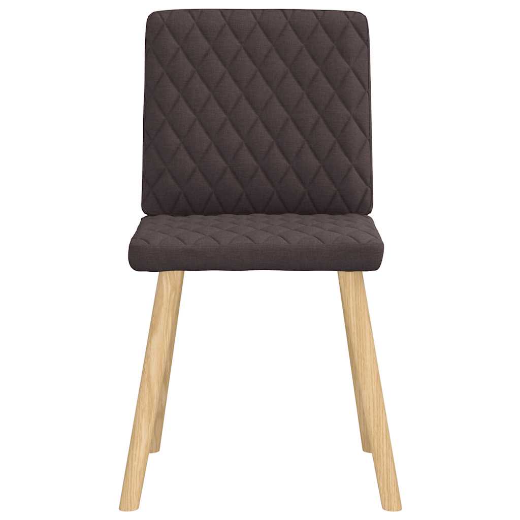 Cadeiras de jantar 4 pcs tecido castanho-escuro