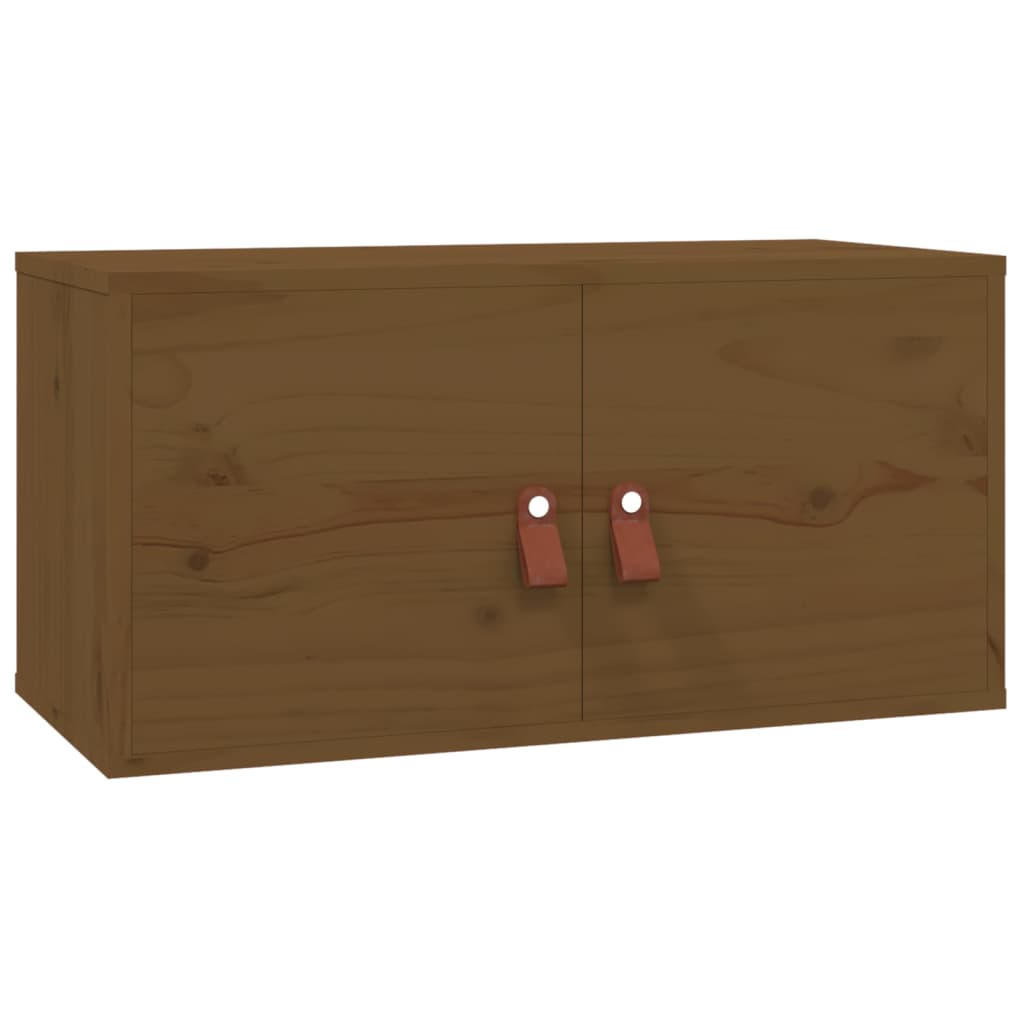 Armário de parede 60x30x30 cm pinho maciço castanho mel