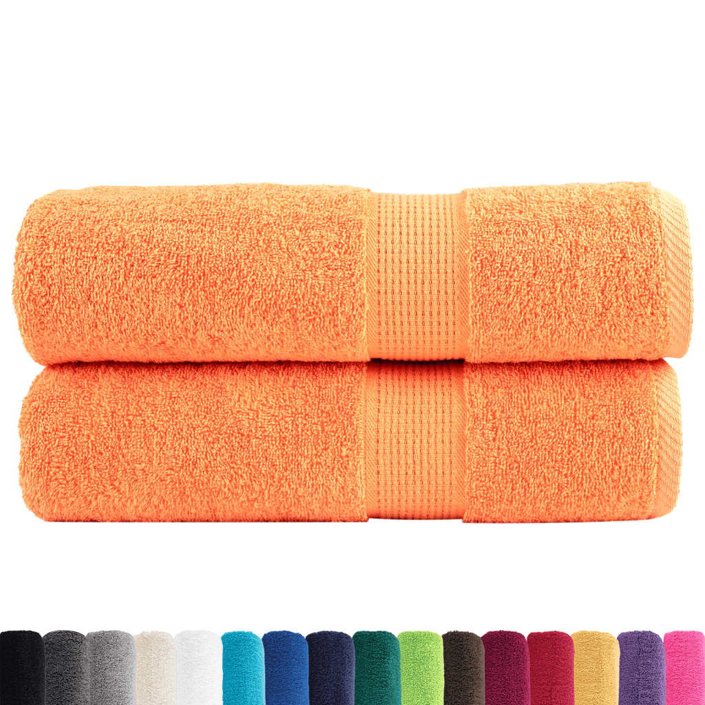 Toalhas de banho premium solund 2pcs 70x140 cm 600 gsm laranja