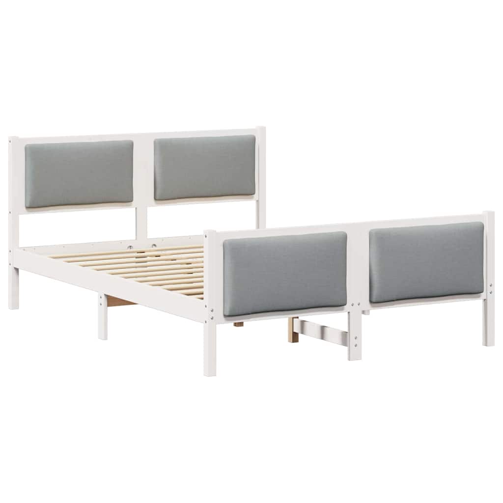 Estrutura da cama cinzento-claro 140 x 190 cm tecido