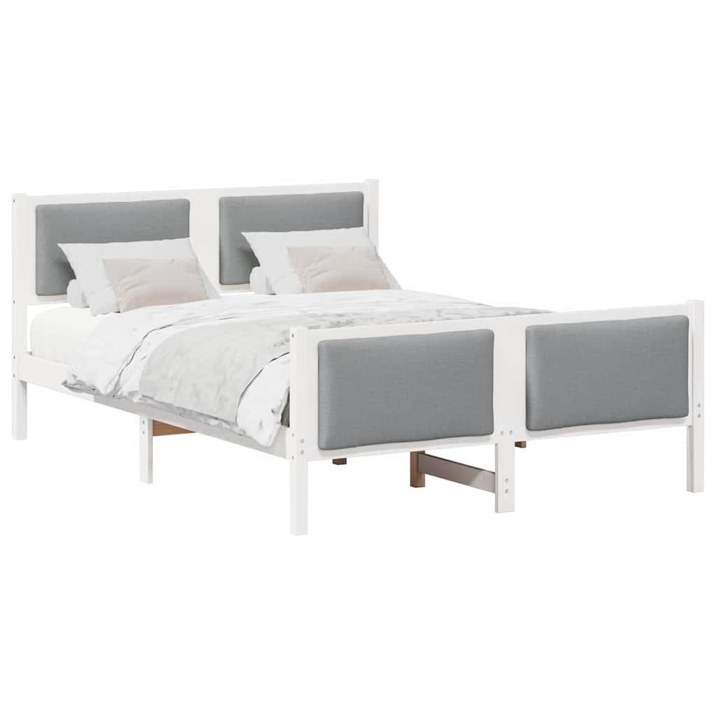 Estrutura da cama cinzento-claro 140 x 190 cm tecido