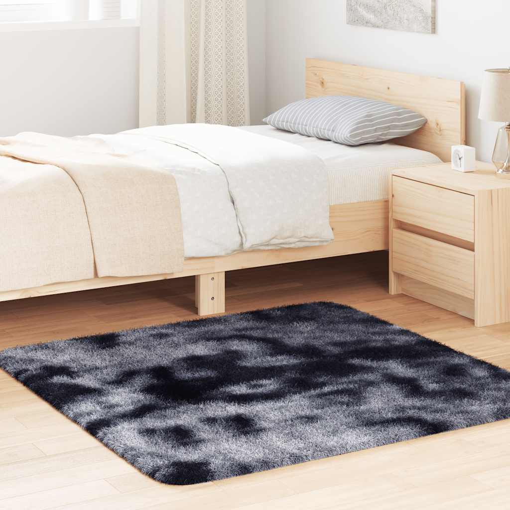 Tapete shaggy de pelo alto navarra 120x120 cm cinzento-escuro