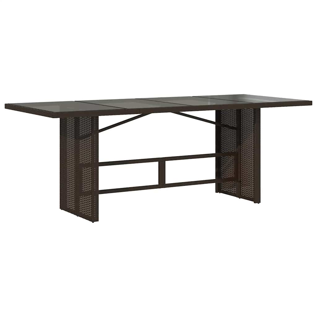 9 Pcs conjunto bistrô de jardim c/ almofadões vime PE castanho