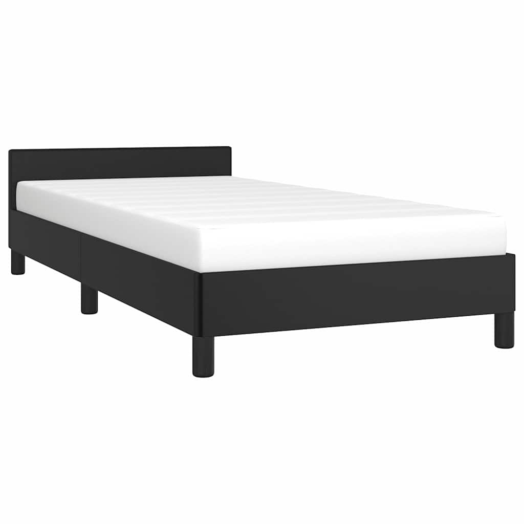 Estrutura cama c/ cabeceira sem colchão 100x200 cm preto