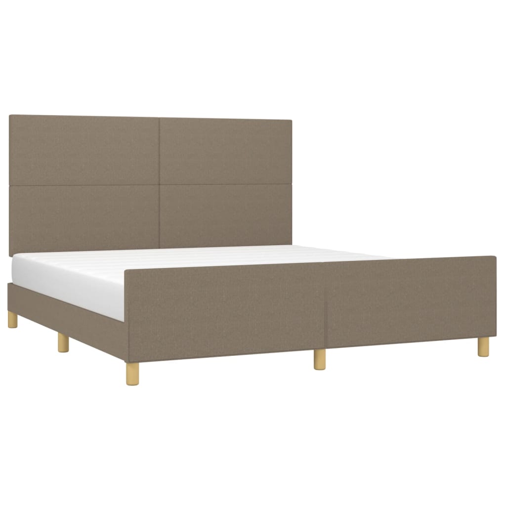 Cama sem colchão 180x200 cm tecido castanho-acinzentado