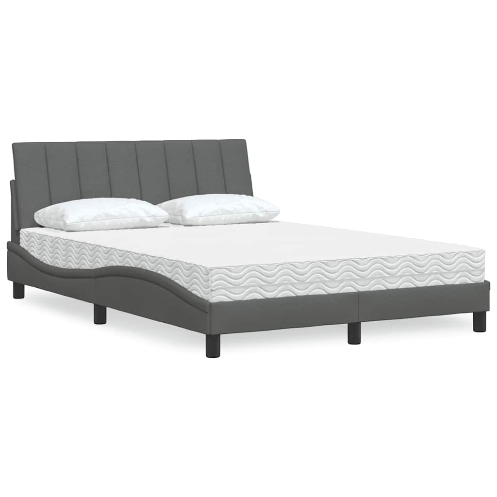 Cama com colchão hanko 120x200 cm tecido cinzento-escuro