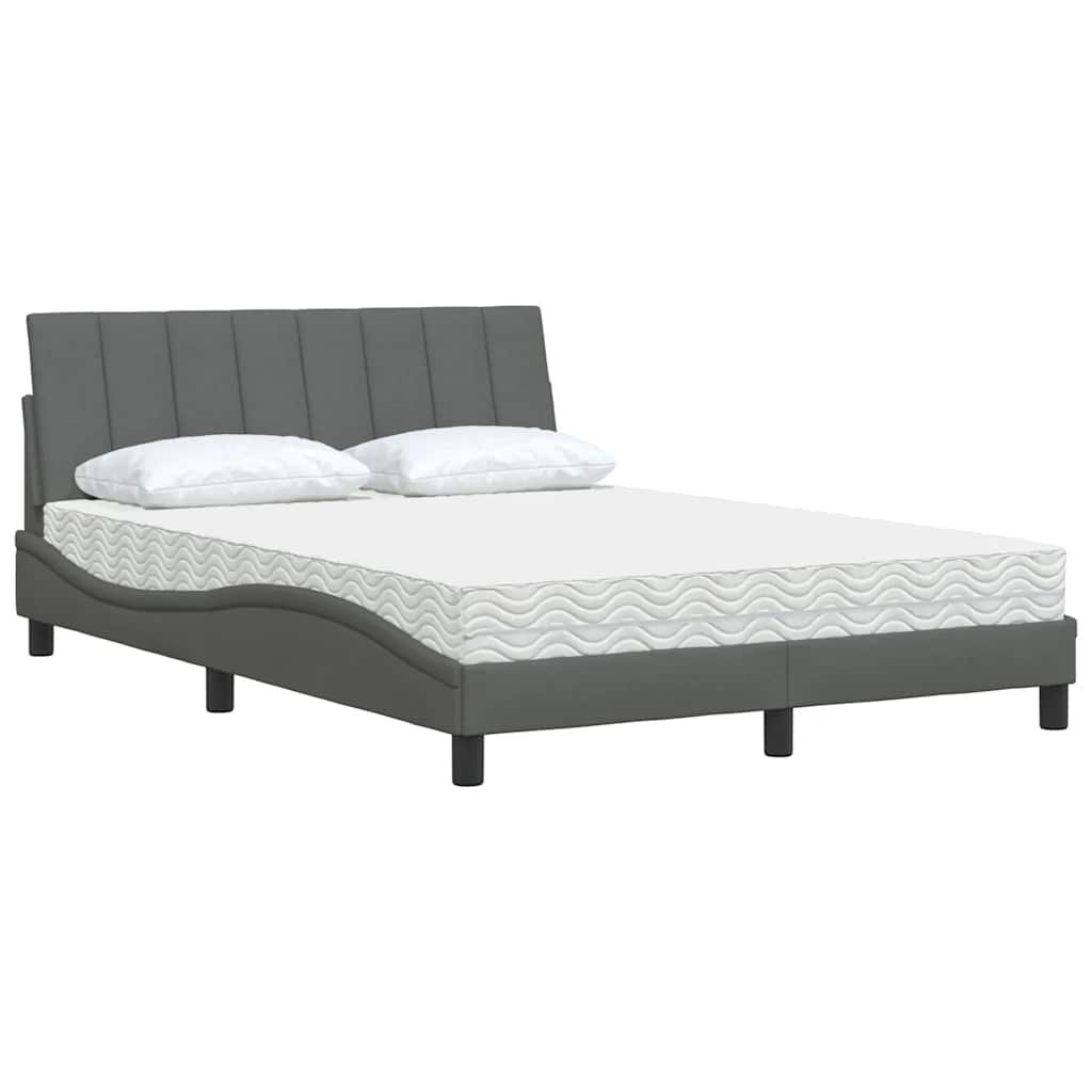 Cama com colchão hanko 120x200 cm tecido cinzento-escuro