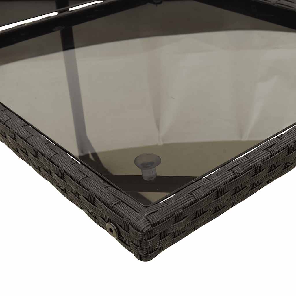 13 Pcs conjunto de jantar p/jardim com almofadões vime PE preto