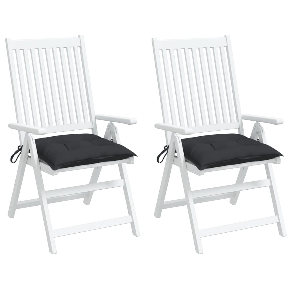 Almofadões de cadeira 2 pcs 40x40x7 cm tecido oxford preto