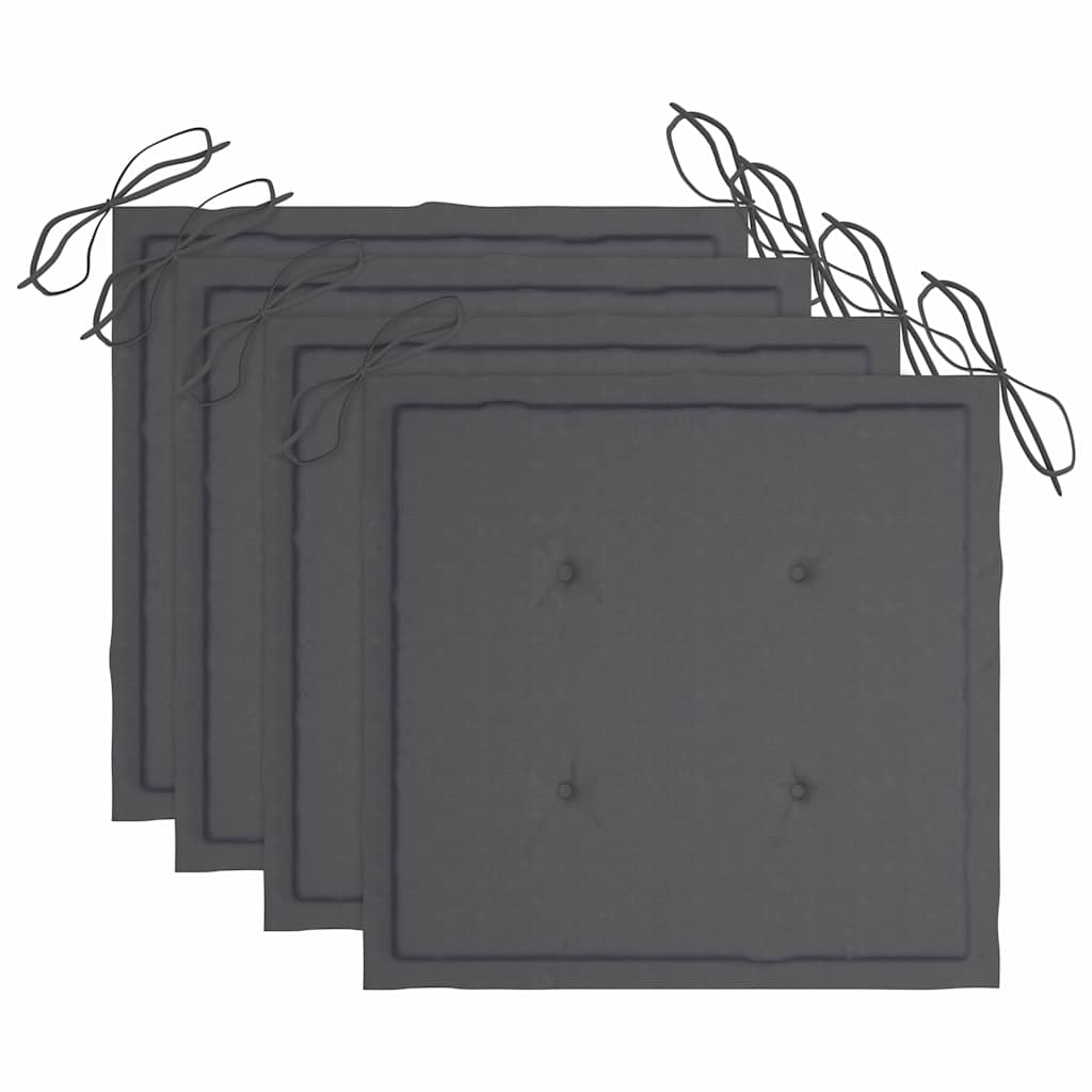 Cadeiras exterior dobráveis c/ almofadões 4 pcs acácia maciça