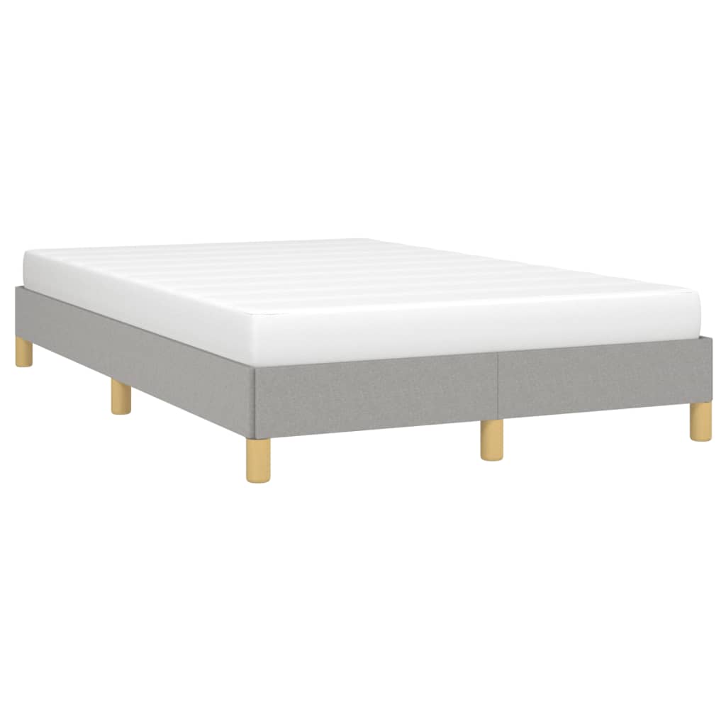 Estrutura de cama sem colchão 120x200 cm tecido cinzento-claro