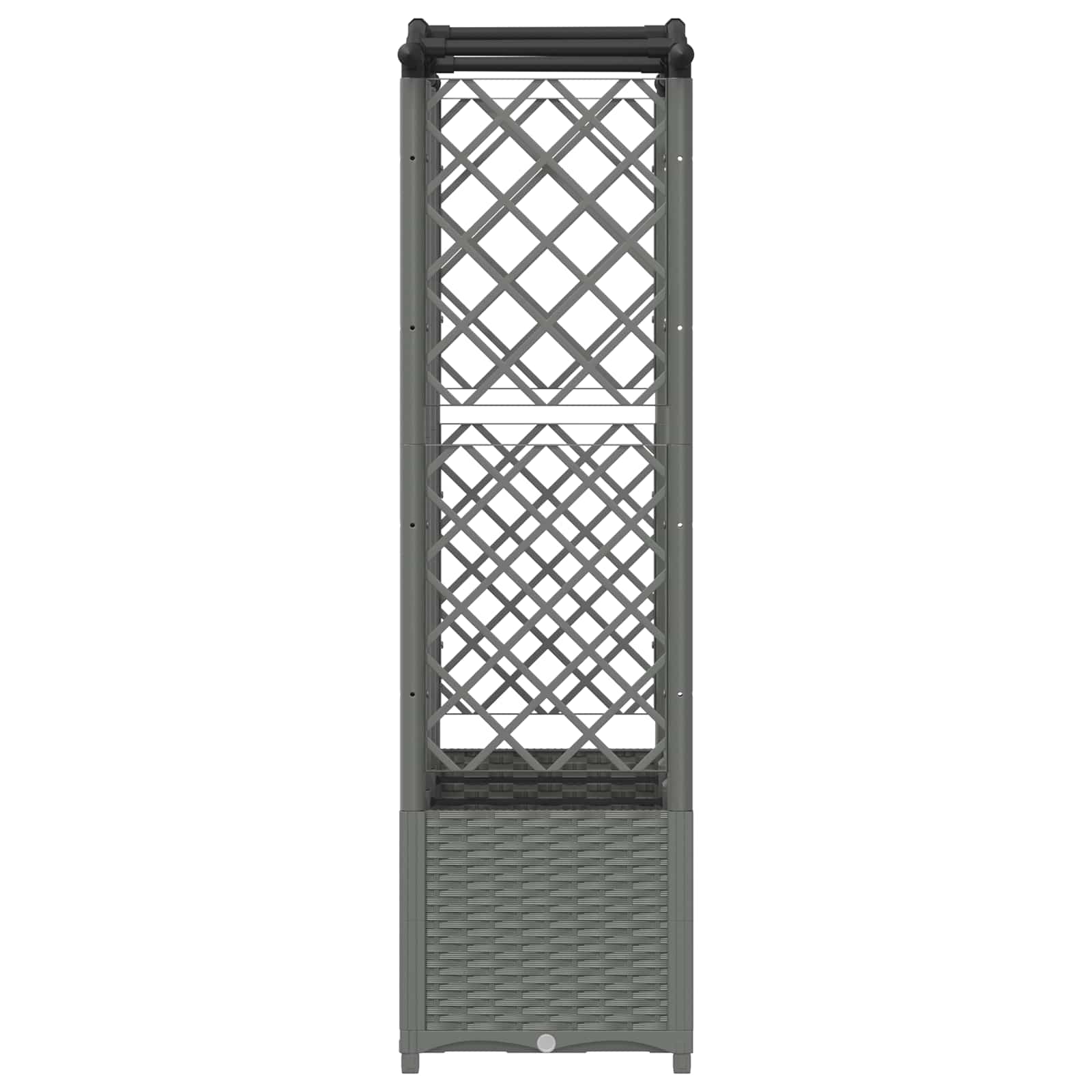 Cama elevada com treliça e telhado cinzento-claro PP
