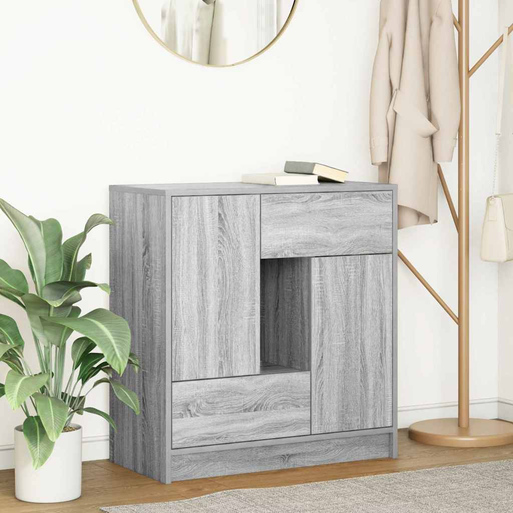 Aparador c/ gavetas e portas 70,5x34x74,5 cm sonoma cinzento