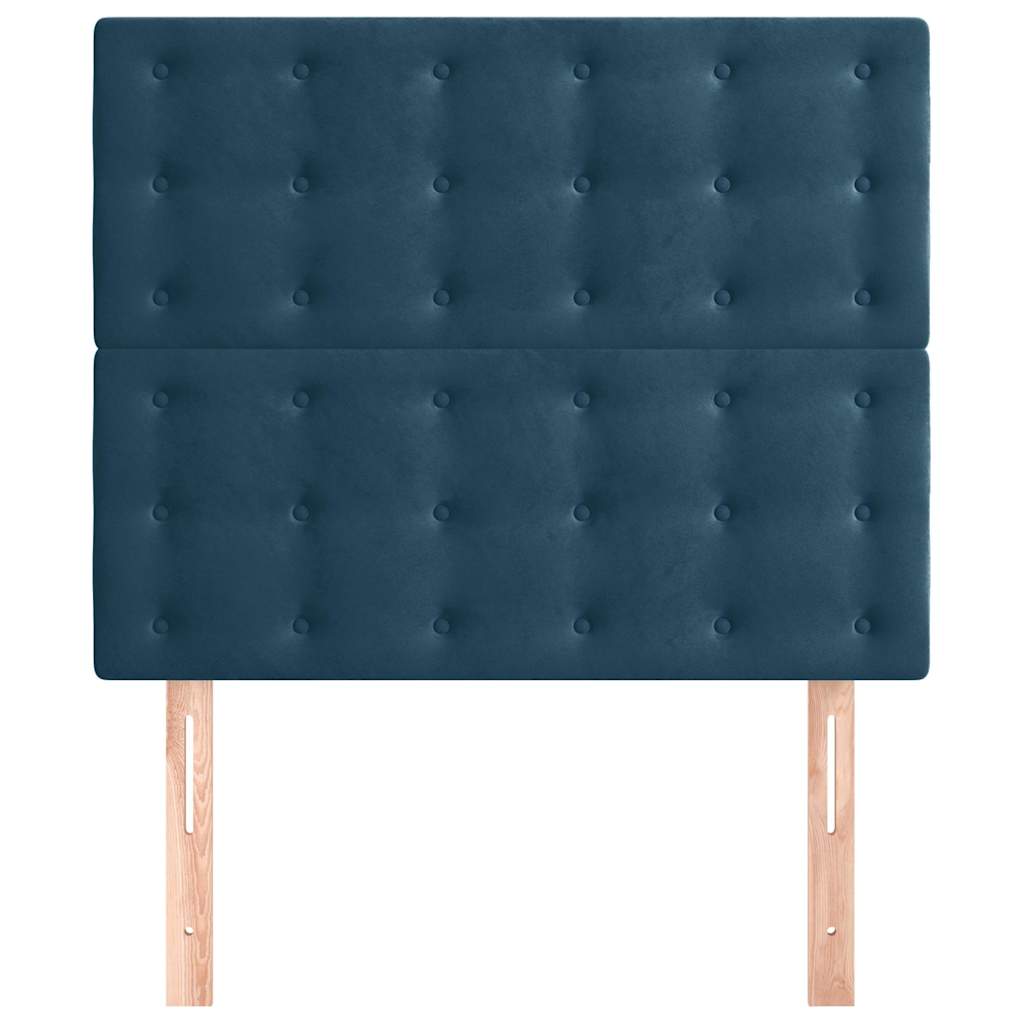 Cabeceira azul escuro 90x5x118/128 cm veludo