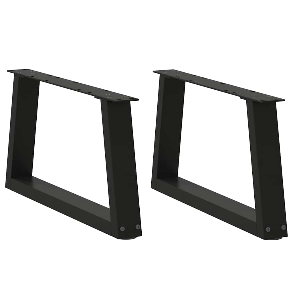 Pés para mesa de centro em v, 2 peças, preto, 70x(30-31,3) cm, aço