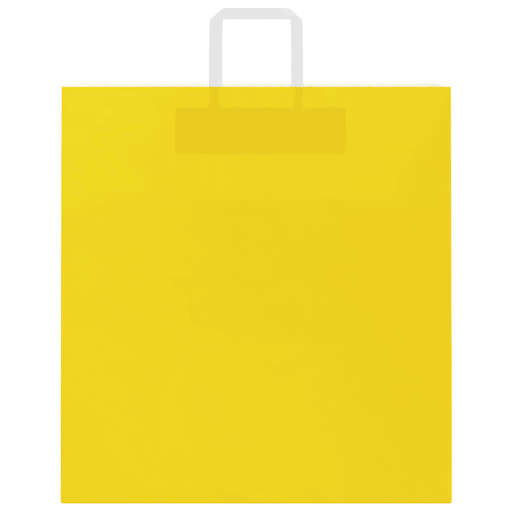 Sacos de papel 250 unid com alças amarelo 45x17x48 cm
