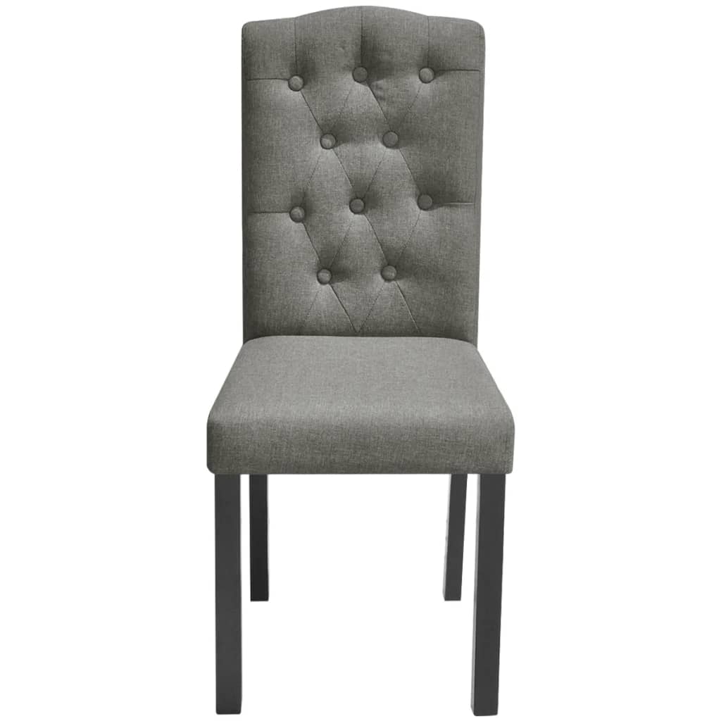 Cadeiras de jantar 4 pcs tecido cinzento