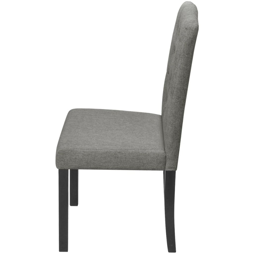 Cadeiras de jantar 4 pcs tecido cinzento