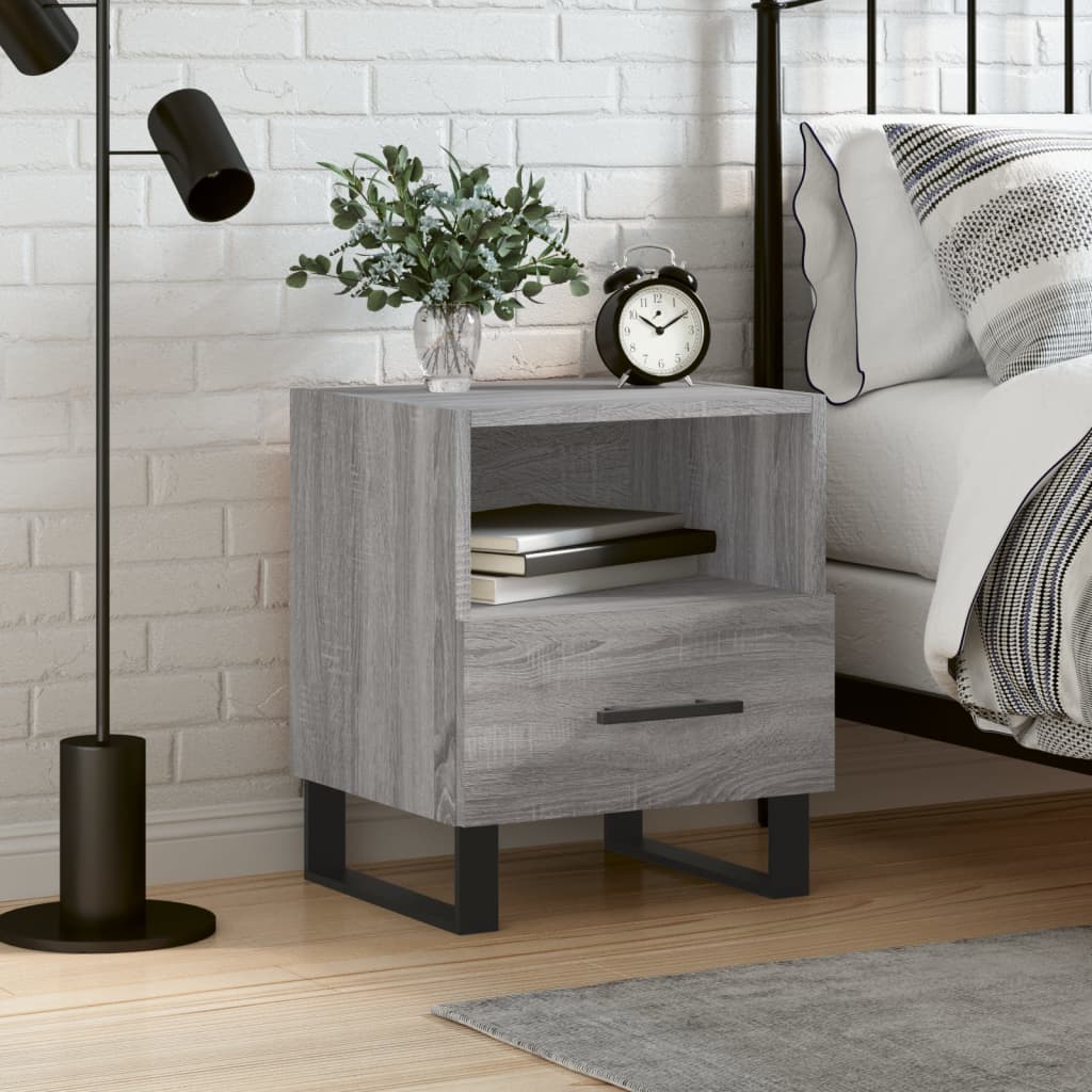 Mesa cabeceira 40x35x47,5 cm derivados madeira sonoma cinza
