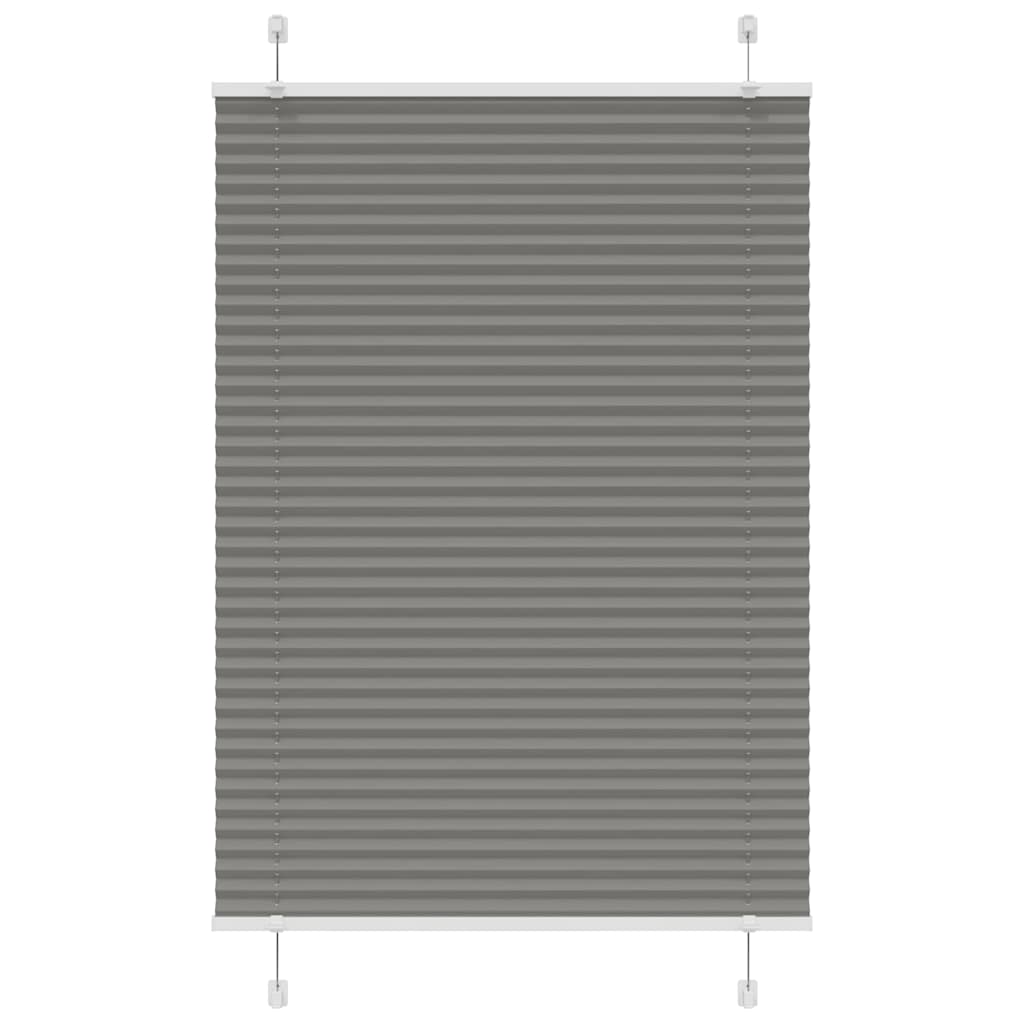 Antracite plissada cega 85x150 cm largura tecido 84,4 cm