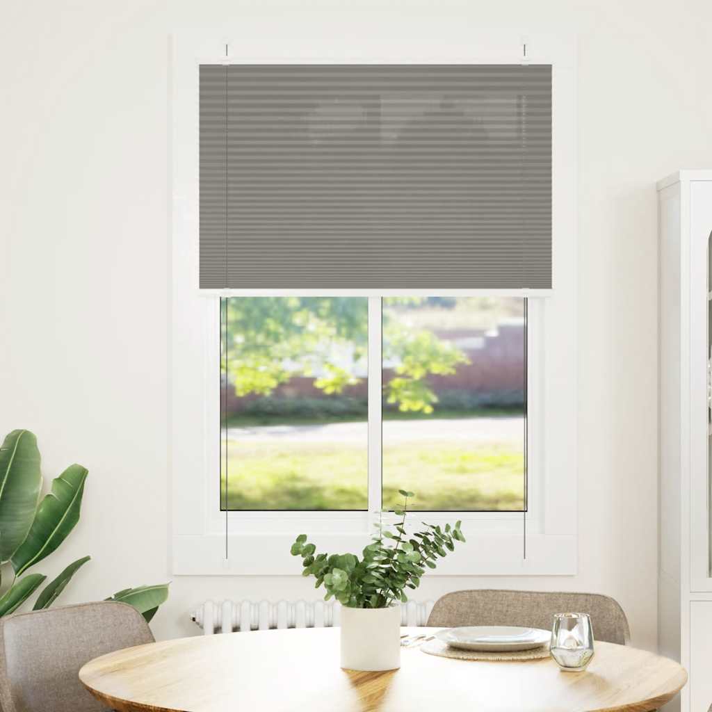 Antracite plissada cega 85x150 cm largura tecido 84,4 cm