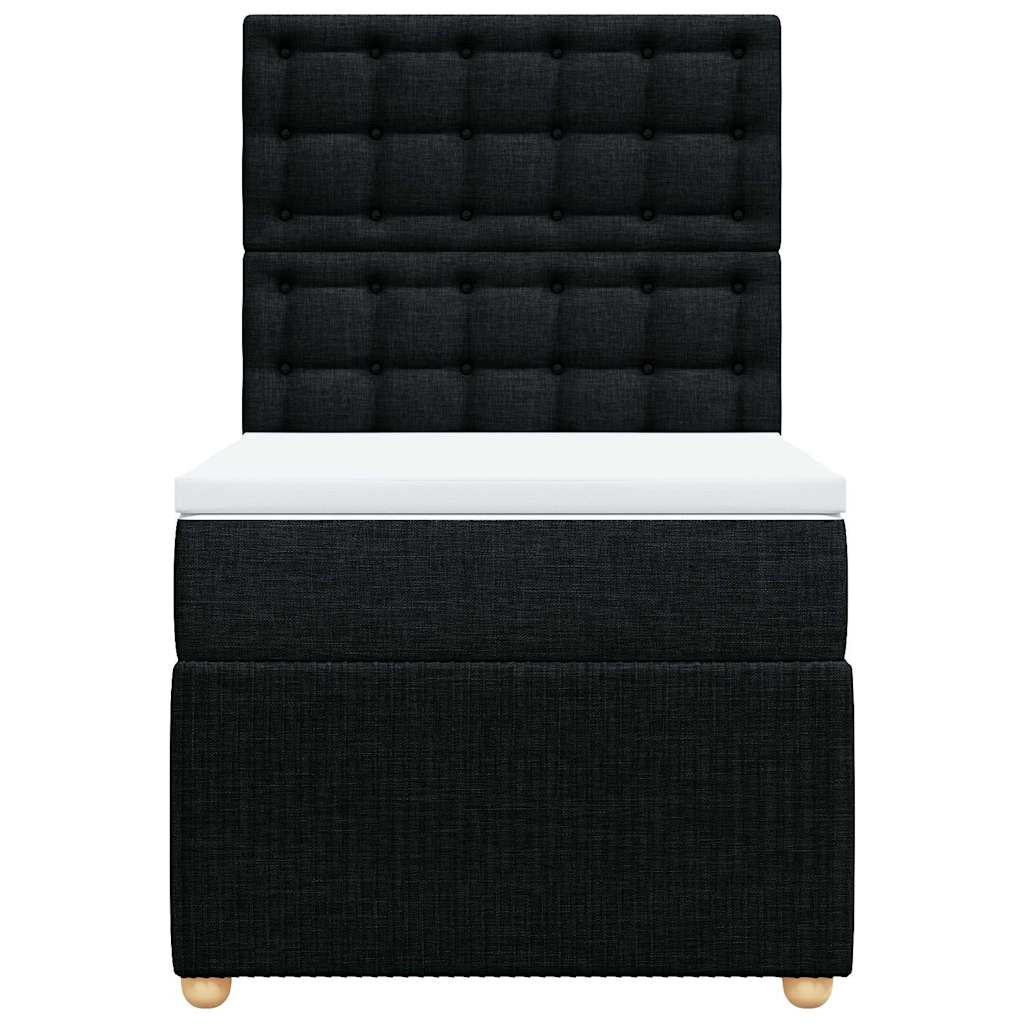 Cama com molas/colchão 90x190 cm tecido preto