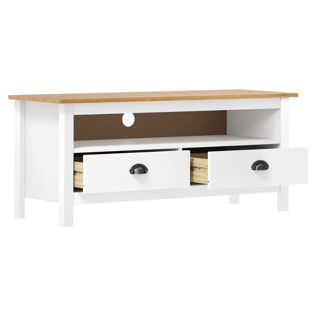 Móvel de TV hill 110x40x47 cm pinho maciço branco