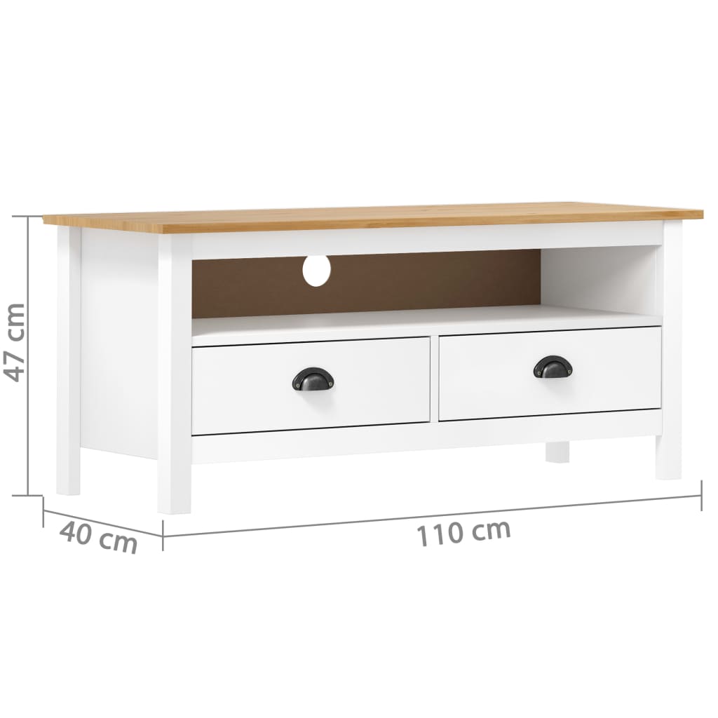 Móvel de TV hill 110x40x47 cm pinho maciço branco