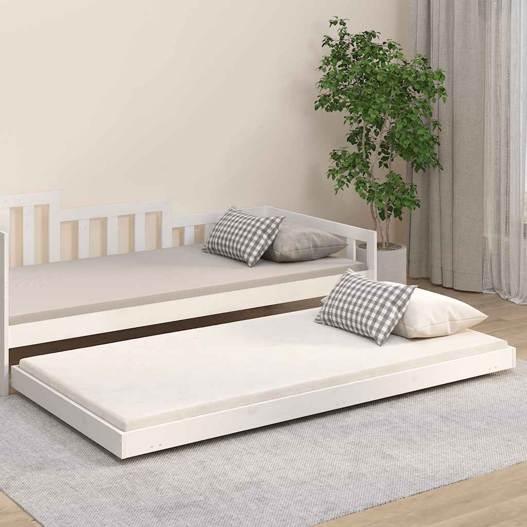 Cama sem colchão 100x200 cm madeira de pinho maciça branco