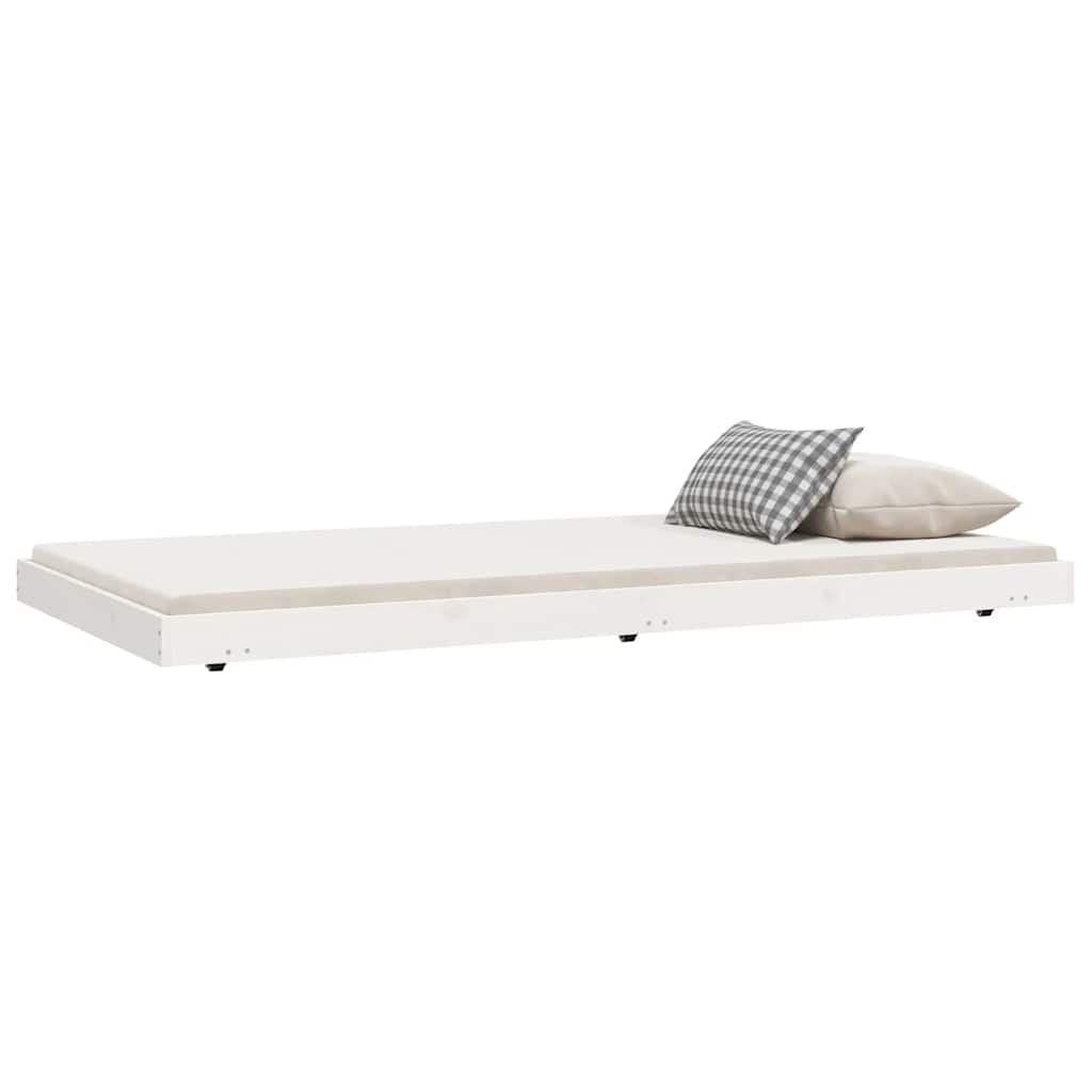 Cama sem colchão 100x200 cm madeira de pinho maciça branco