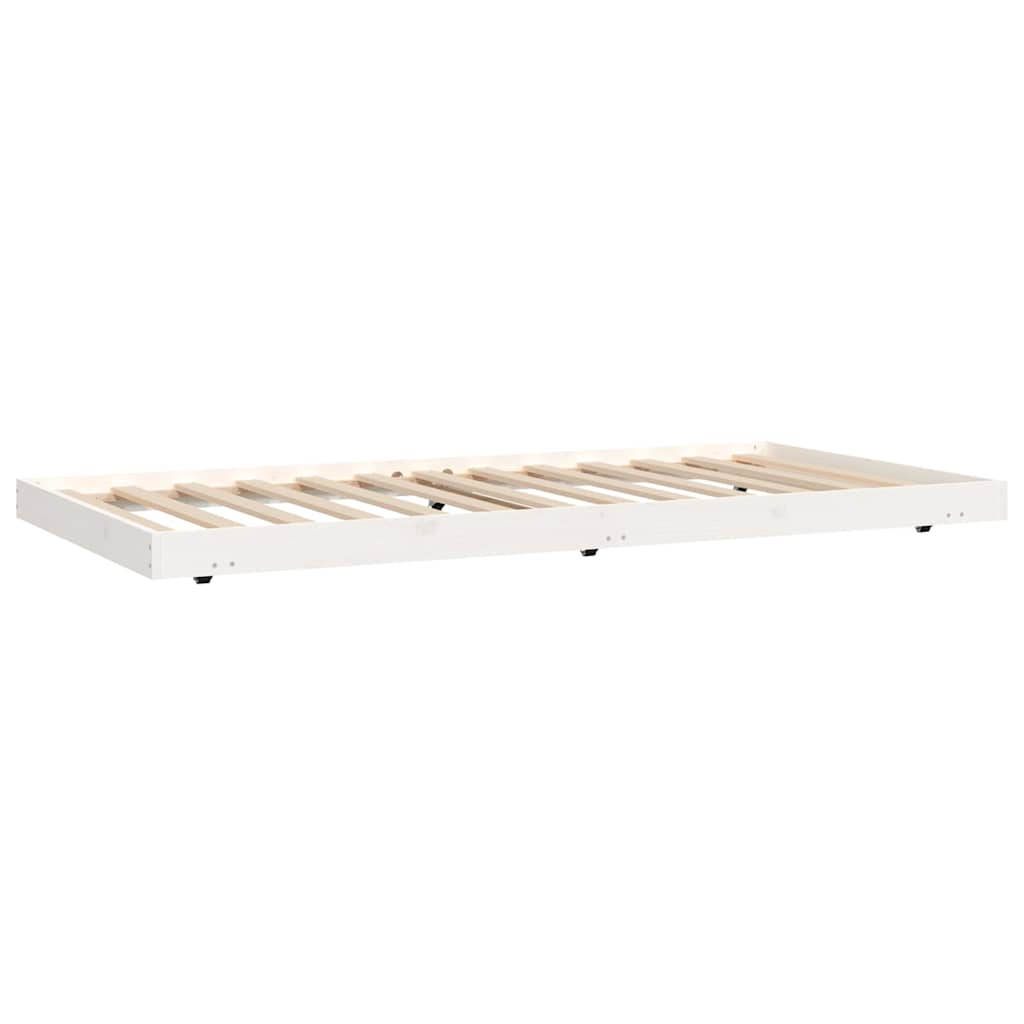 Cama sem colchão 100x200 cm madeira de pinho maciça branco