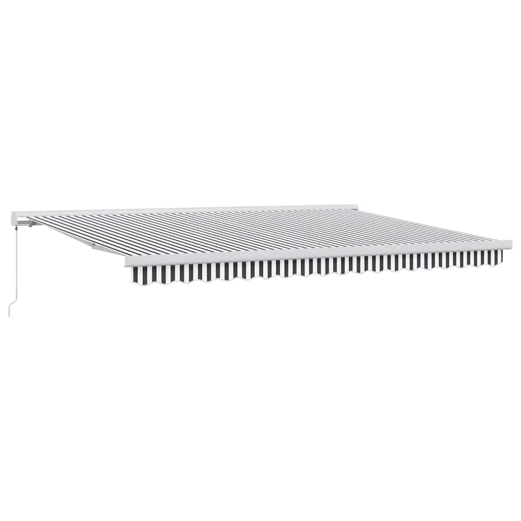 Toldo retrátil 4,5x3 m tecido e alumínio antracite e branco