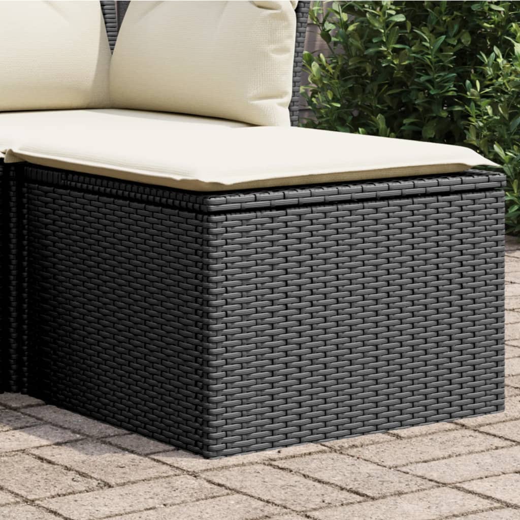 Banco de jardim com almofadão 55x55x37 cm vime PE preto