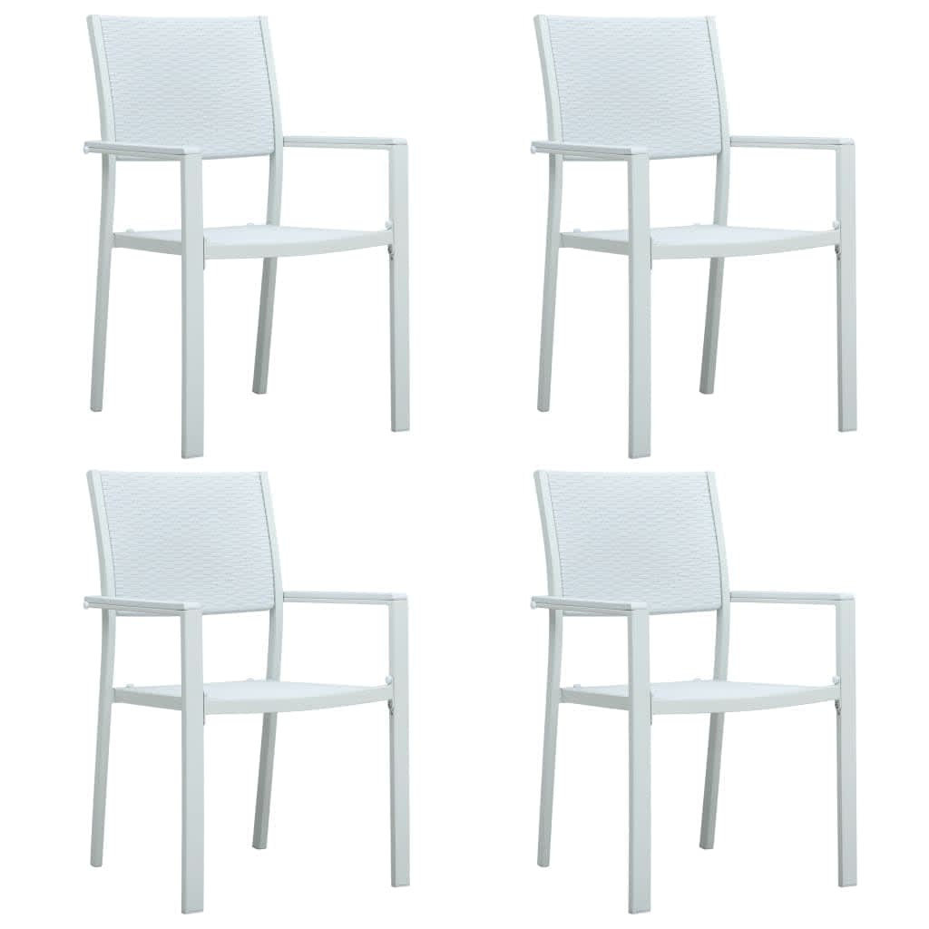 5 Pcs conjunto de jantar para jardim branco
