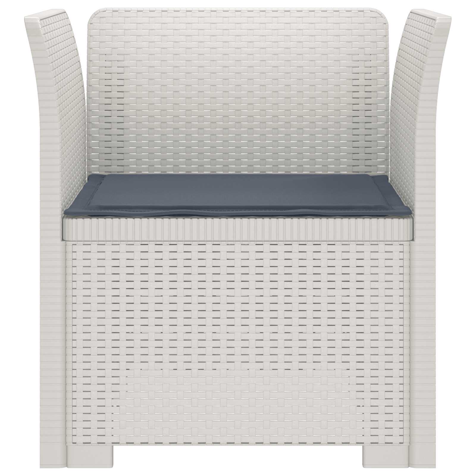 Poltrona 1 lugar com almofada look rattan PP branco