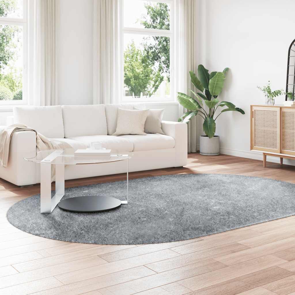 Tapete shaggy de pelo alto navarra 300x200 cm cinzento-claro