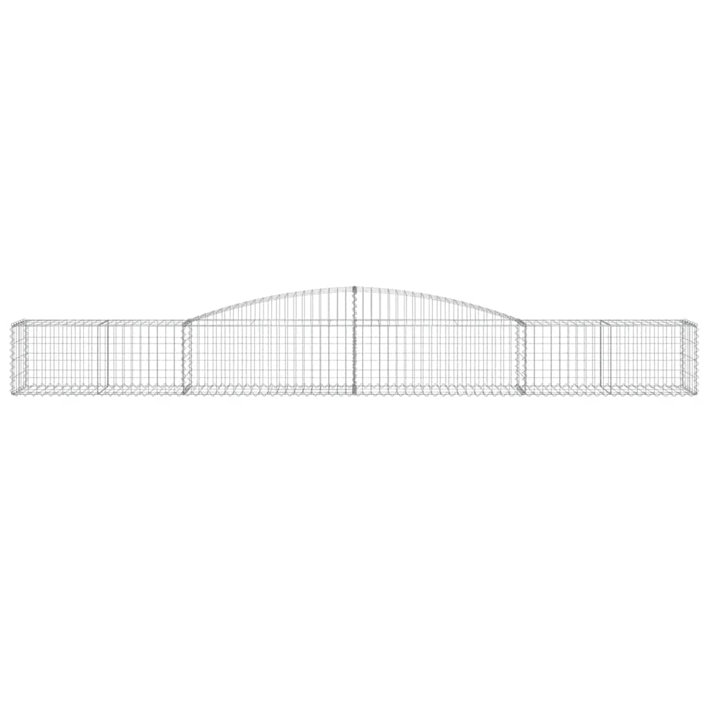 Cestos gabião arqueados 2 pcs 400x50x40/60 cm ferro galvanizado