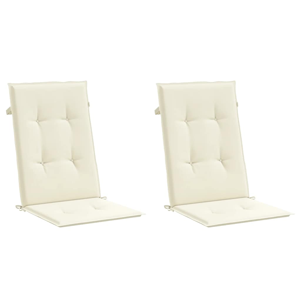 Almofadões para cadeiras altas de jardim 2 pcs tecido creme