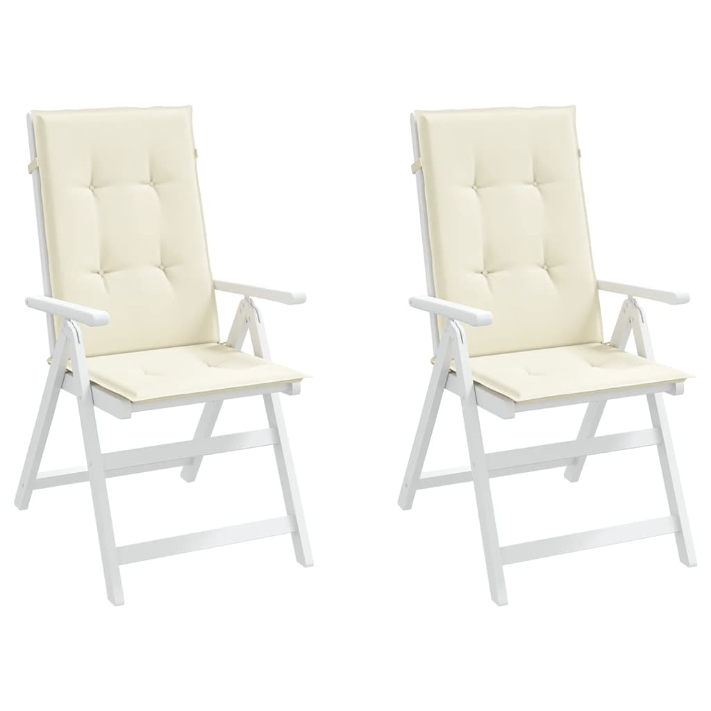 Almofadões para cadeiras altas de jardim 2 pcs tecido creme