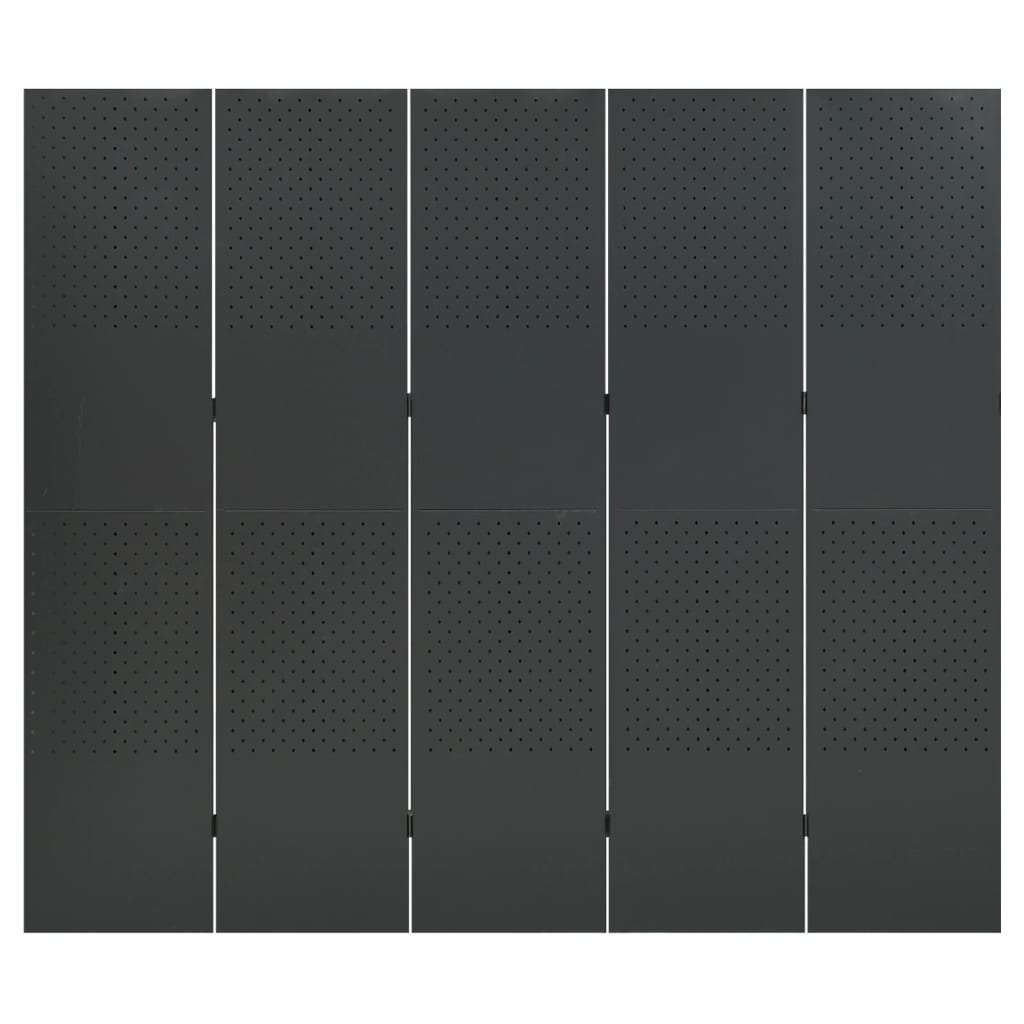 Divisória de quarto com 5 painéis aço 200x180 cm antracite
