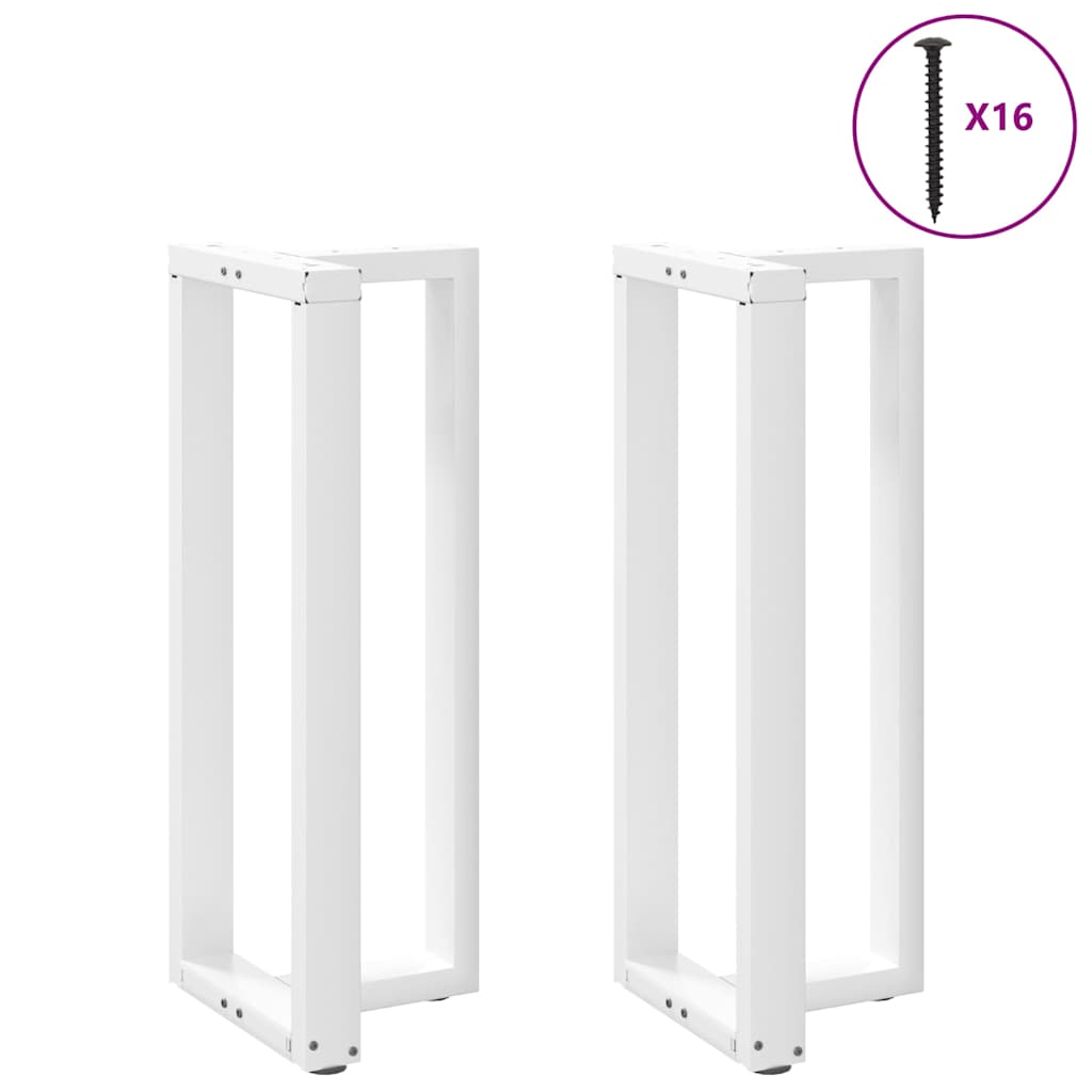 Pés de mesa de bar em forma de t, 2 peças, branco, 40x35x(100-101) cm, aço
