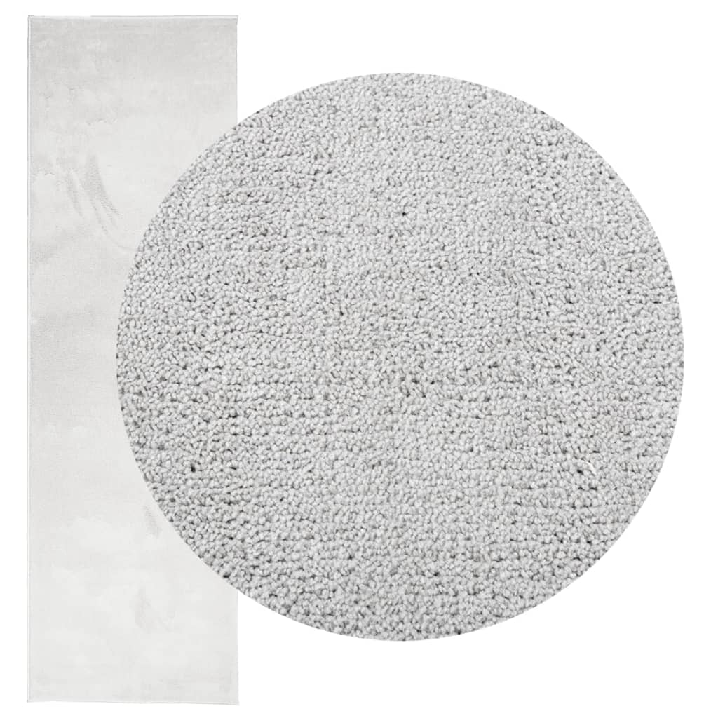 Tapete de pelo curto oviedo 80x250 cm cinzento