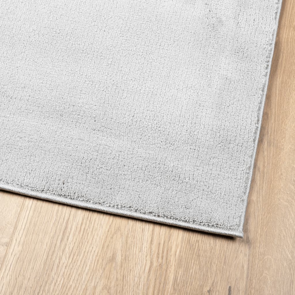 Tapete de pelo curto oviedo 80x250 cm cinzento