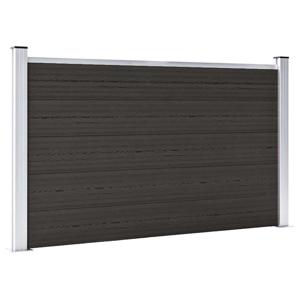 Painel de vedação wpc 180x105 cm preto