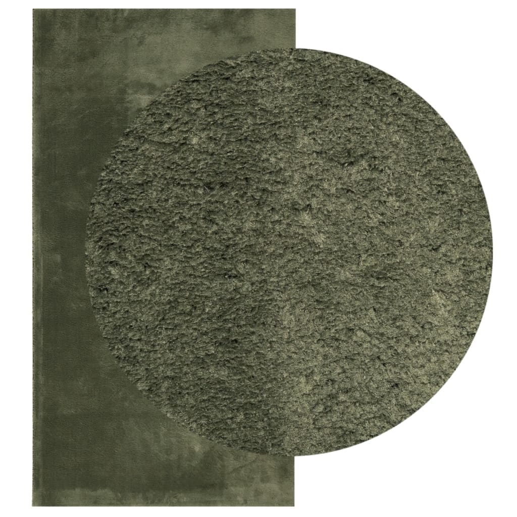 Tapete pelo curto macio lavável huarte 80x150 cm verde-floresta