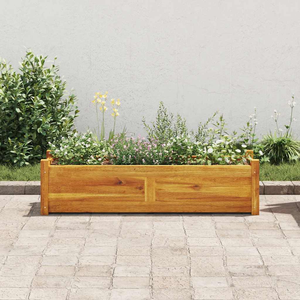 Canteiro elevado de jardim 100x30x25 cm madeira de acácia