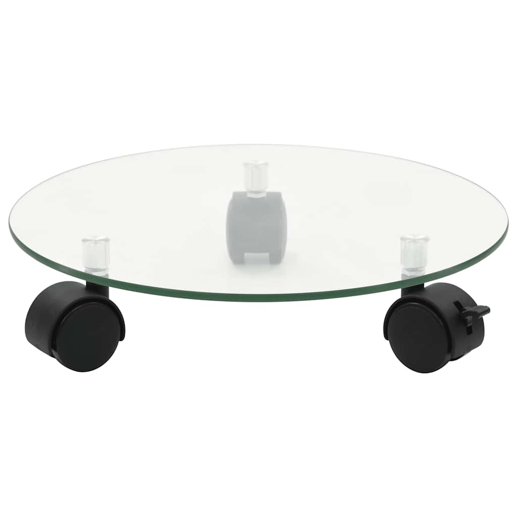 Bases com rodas p/ vasos 2 pcs vidro temperado 28 cm redondo